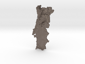 Portugal Heightmap in Polished Bronzed-Silver Steel