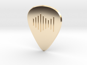 guitar pick_sound wave in 9K Yellow Gold 