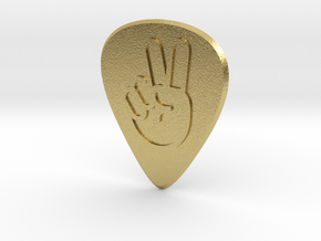 guitar pick_victory in Natural Brass