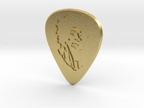 guitar pick_jimi in Natural Brass