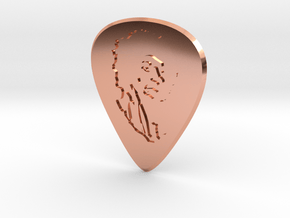 guitar pick_jimi in Polished Copper