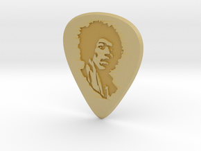 guitar pick_jimi in Tan Fine Detail Plastic