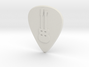 Guitar Pick_Double Neck Guitar in White Natural Versatile Plastic