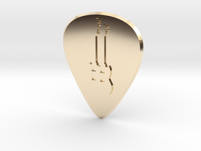 Guitar Pick_Double Neck Guitar in 14k Gold Plated Brass