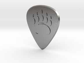 guitar pick_bear paw in Natural Silver