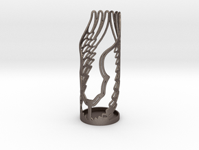 winged toothbrush holder in Polished Bronzed-Silver Steel