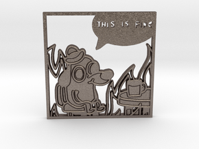 this is fine meme in Polished Bronzed-Silver Steel