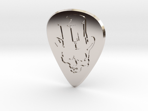 guitar pick_gentleman in Rhodium Plated Brass