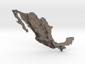 Mexico Heightmap in Polished Bronzed-Silver Steel