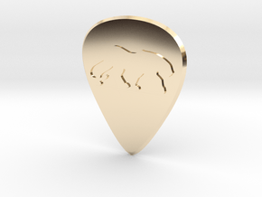 guitar pick_Jaguar in 14K Yellow Gold