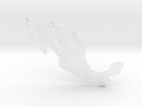 Mexico Heightmap in Clear Ultra Fine Detail Plastic