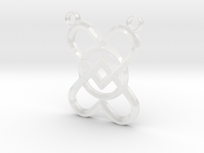 2 Hearts 1 Ring Pendant B in Clear Ultra Fine Detail Plastic