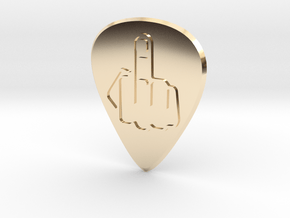 guitar pick_Middle Finger in 14K Yellow Gold