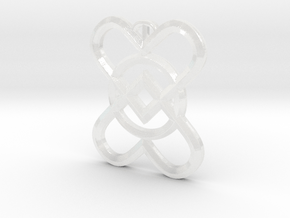 2 Hearts 1 Ring Pendant C in Clear Ultra Fine Detail Plastic