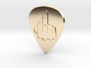 guitar pick_Middle Finger in 14k Gold Plated Brass