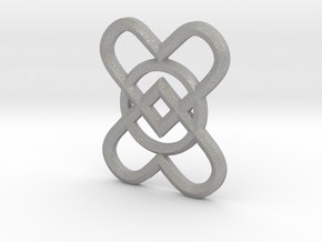 2 Hearts 1 Ring Pendant in Aluminum