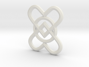 2 Hearts 1 Ring Pendant in White Natural TPE (SLS)