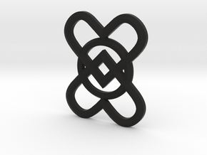 2 Hearts 1 Ring Pendant in Black Natural TPE (SLS)