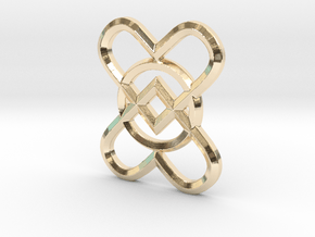2 Hearts 1 Ring Pendant in 9K Yellow Gold 