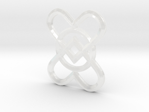 2 Hearts 1 Ring Pendant in Clear Ultra Fine Detail Plastic