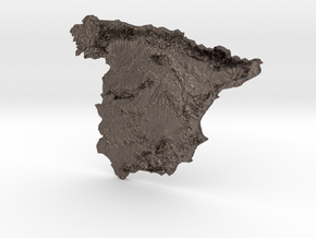 Spain heightmap in Polished Bronzed-Silver Steel