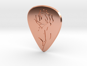 guitar pick_rose in Polished Copper
