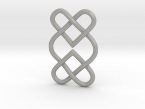 2 knotted Hearts in Aluminum
