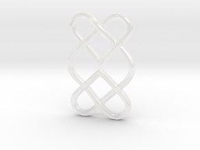 2 knotted Hearts in Clear Ultra Fine Detail Plastic
