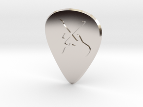 guitar pick_Two Guitars in Rhodium Plated Brass