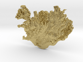 Iceland Heightmap in Natural Brass