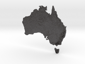 Australia Heightmap in Dark Gray PA12 Glass Beads