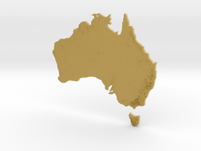 Australia Heightmap in Tan Fine Detail Plastic
