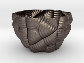 planter in Polished Bronzed-Silver Steel