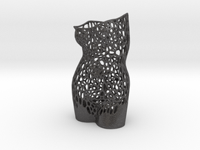 female torso vase in Dark Gray PA12 Glass Beads