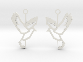 low poly bird earrings in White Natural Versatile Plastic
