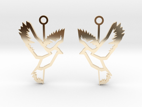 low poly bird earrings in 14k Gold Plated Brass