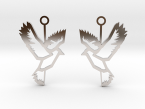 low poly bird earrings in Rhodium Plated Brass