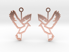 low poly bird earrings in Natural Copper