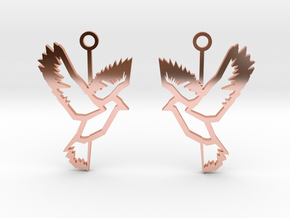 low poly bird earrings in Polished Copper