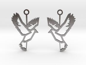 low poly bird earrings in Processed Stainless Steel 316L (BJT)