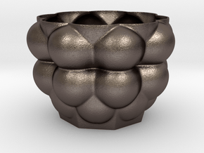 planter in Polished Bronzed-Silver Steel