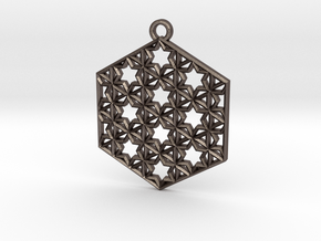 STARRY HEXAPENDANT in Polished Bronzed-Silver Steel