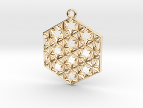 STARRY HEXAPENDANT in 14k Gold Plated Brass