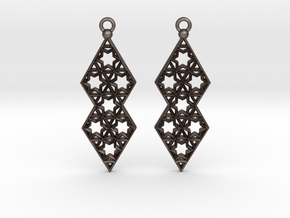 Starry Earrings in Polished Bronzed-Silver Steel