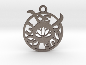 Be here Now Pendant in Polished Bronzed-Silver Steel