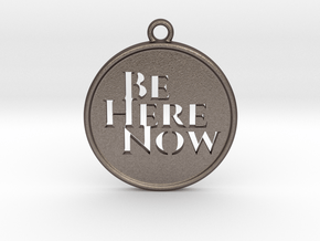 Be Here Now in Polished Bronzed-Silver Steel