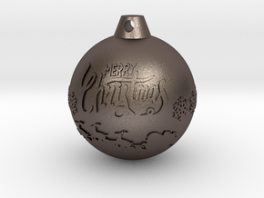 xmas ball  in Polished Bronzed-Silver Steel
