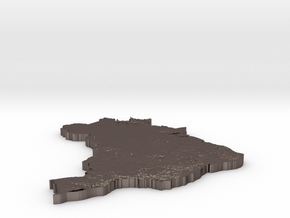 Brazil_Heightmap in Polished Bronzed-Silver Steel