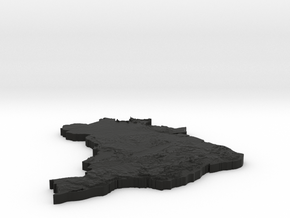 Brazil_Heightmap in Black Premium Versatile Plastic