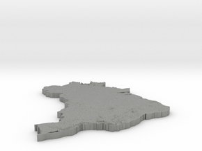 Brazil_Heightmap in Gray PA12 Glass Beads